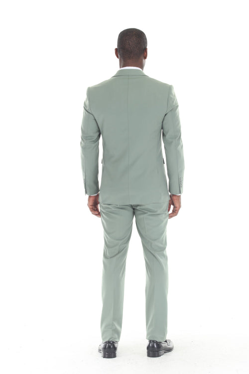 Men's 3-Piece Slim Fit Suit with Notch Lapel Blazer and Double-Breasted Vest for Formal Events