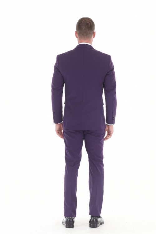 3-Piece Slim Fit Suit with Notch Lapel Blazer, Double-Breasted Vest, and 2-Way Stretch Fabric