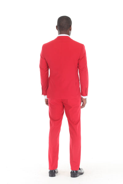 Men's 3-Piece Slim Fit Suit with Notch Lapel Blazer and Double-Breasted Vest for Formal Events