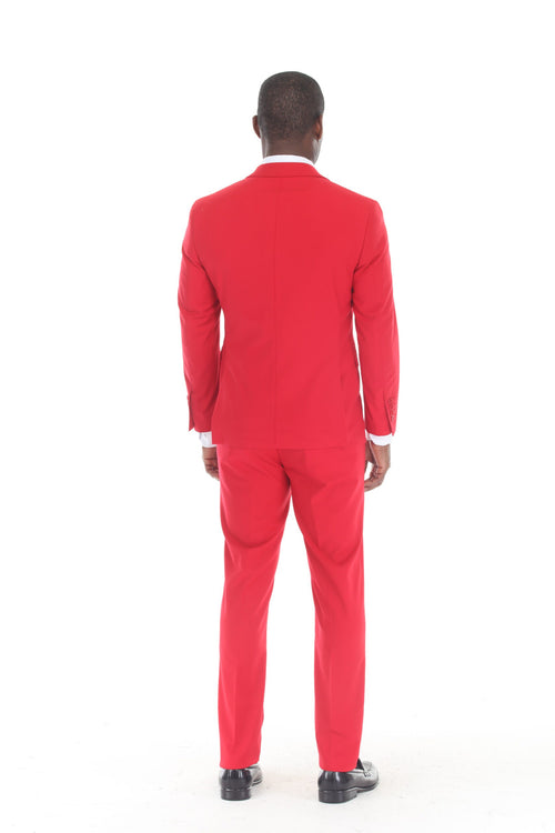 Men's 3-Piece Slim Fit Suit with Notch Lapel Blazer and Double-Breasted Vest for Formal Events