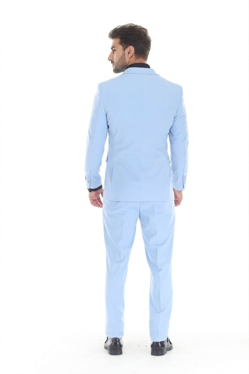 Men's 3-Piece Slim Fit Suit with Notch Lapel Blazer and Double-Breasted Vest for Formal Events