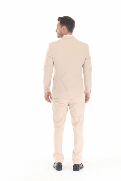 3-Piece Slim Fit Suit with Notch Lapel Blazer, Double-Breasted Vest, and Active 2-Way Stretch