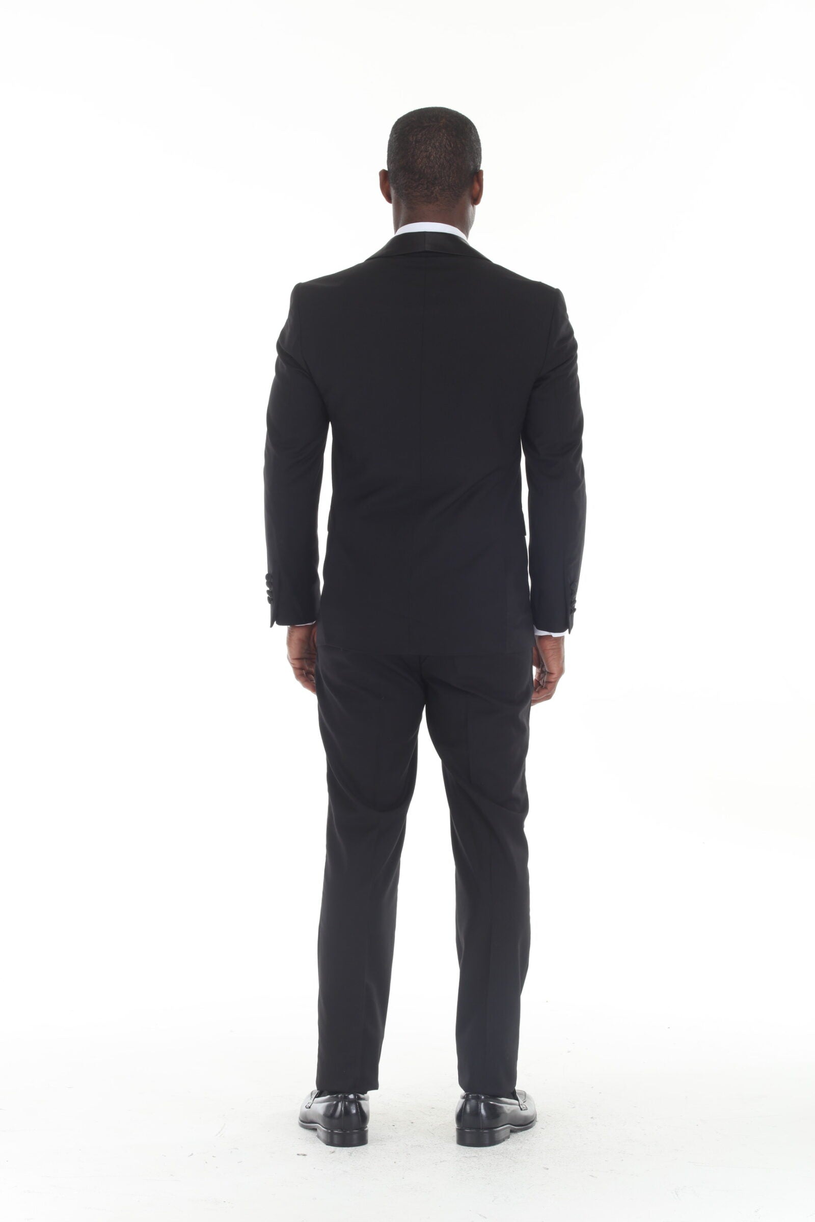 Black 3-Piece Shawl Lapel Tuxedo Suit Slim Fit Jacket, Vest & Expandable Pants Stretch