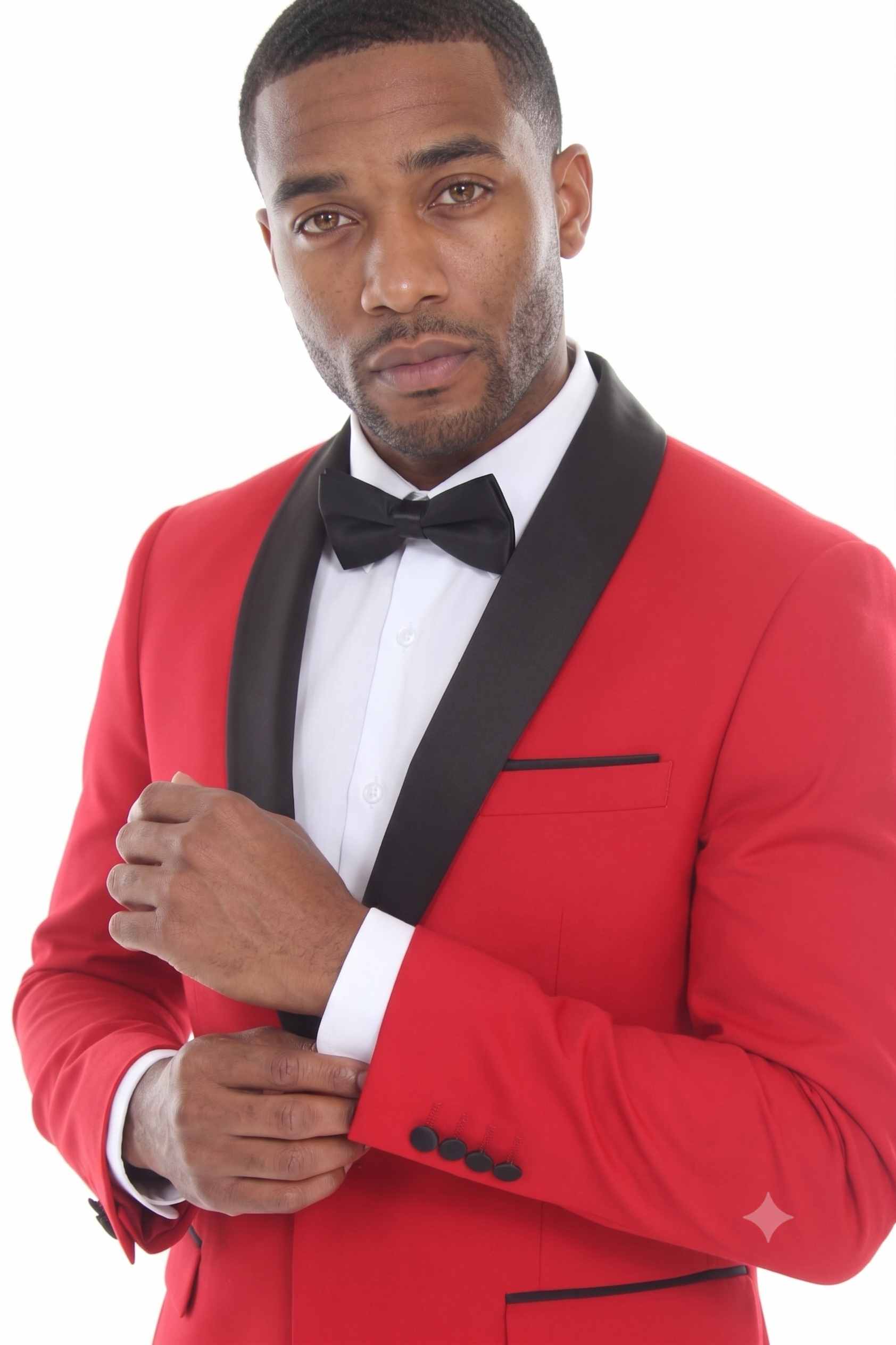 Red 3-Piece Shawl Lapel Tuxedo Suit Slim Fit Jacket, Vest & Expandable Pants Stretch