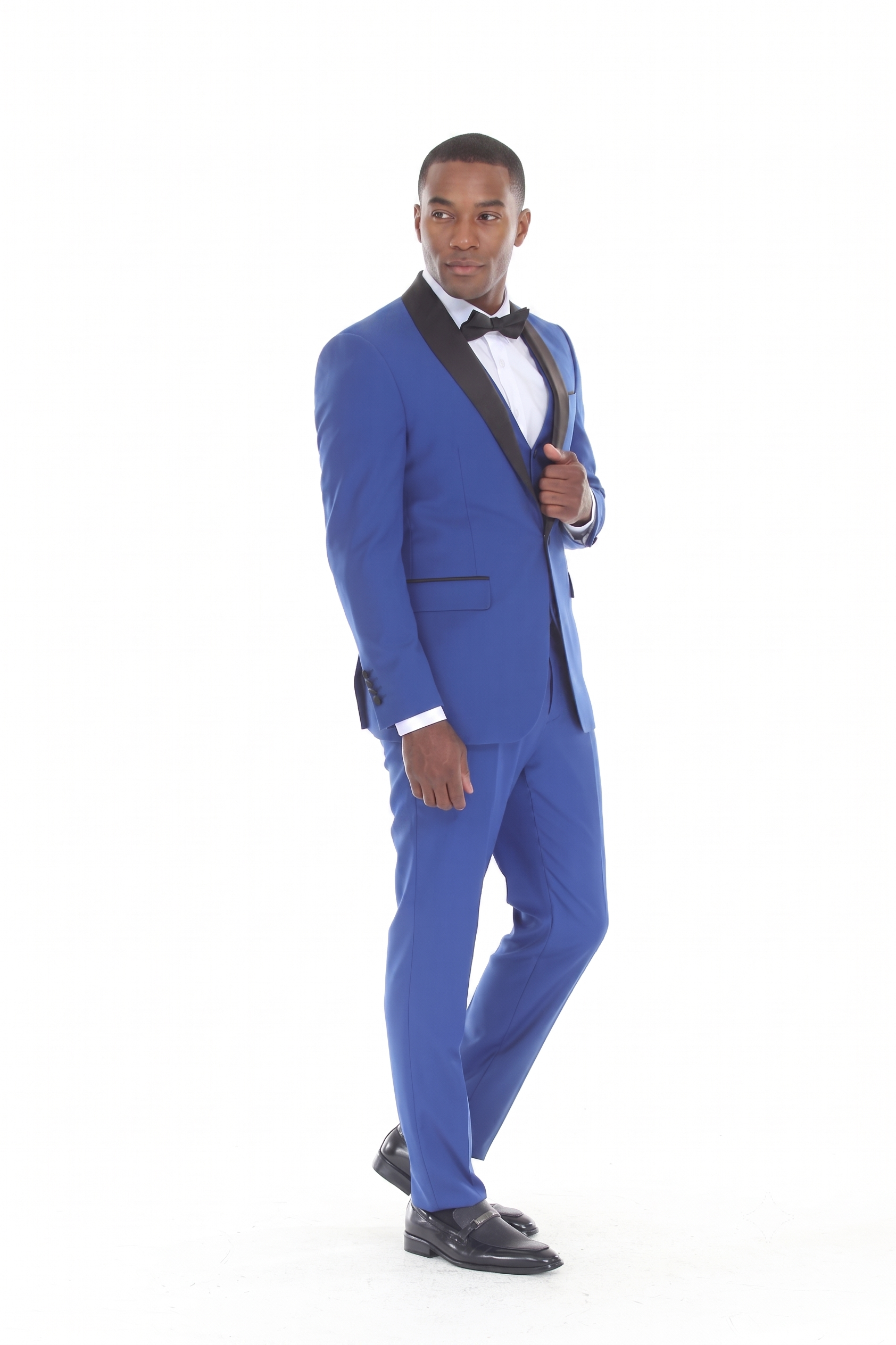 blue dress pants and vest Royal 3-Piece Shawl Lapel Tuxedo Suit , & Expandable Royal BLUE / 42Long catching unique Italian style Sizes:3m Onepiece Black Short Scoop Tea 26.04NRD