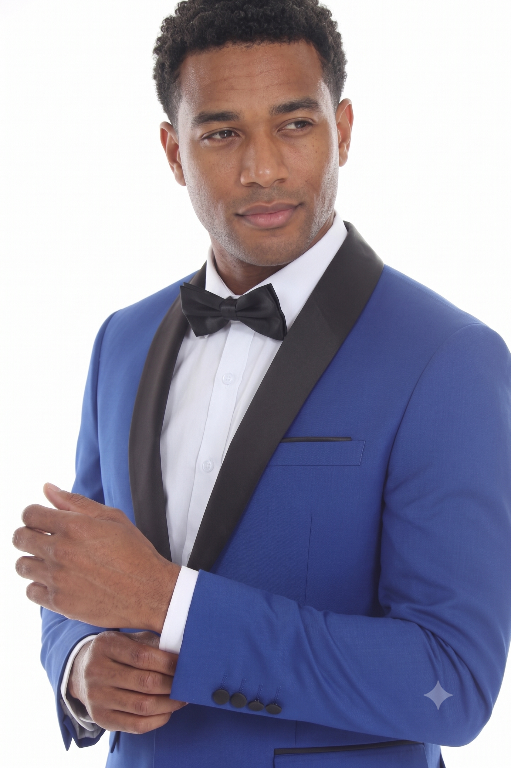Royal Blue 3-Piece Shawl Lapel Tuxedo Suit Slim Fit Jacket, Vest & Expandable Pants Stretch