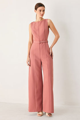 Flying Tomato 1485 Rose Sleeveless Jumpsuit