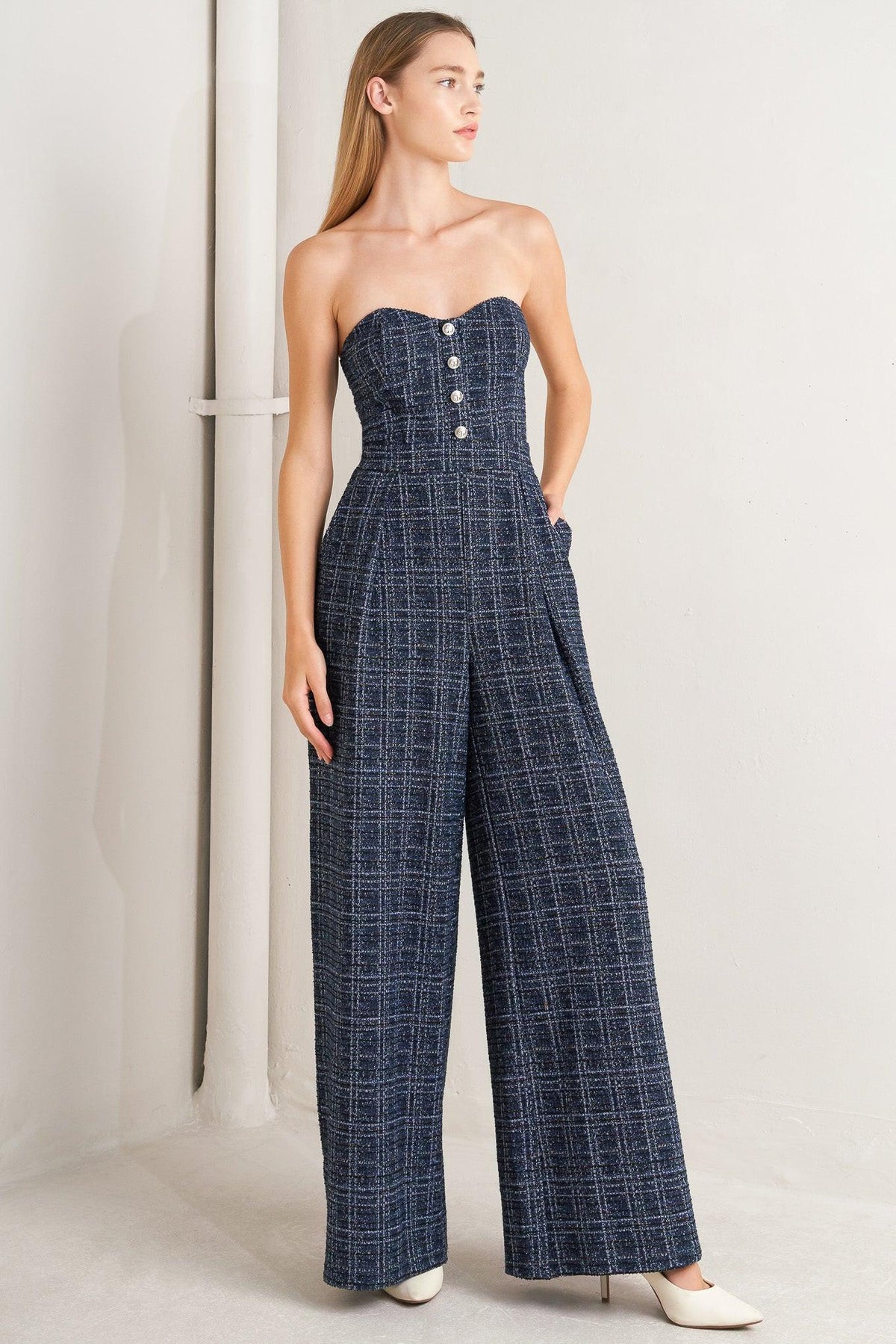 Flying Tomato NAVY MULTI JUMPSUIT