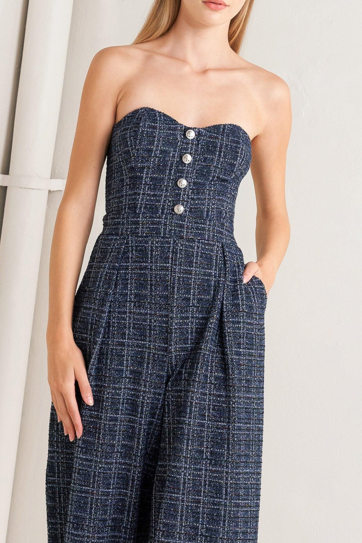 Flying Tomato NAVY MULTI JUMPSUIT