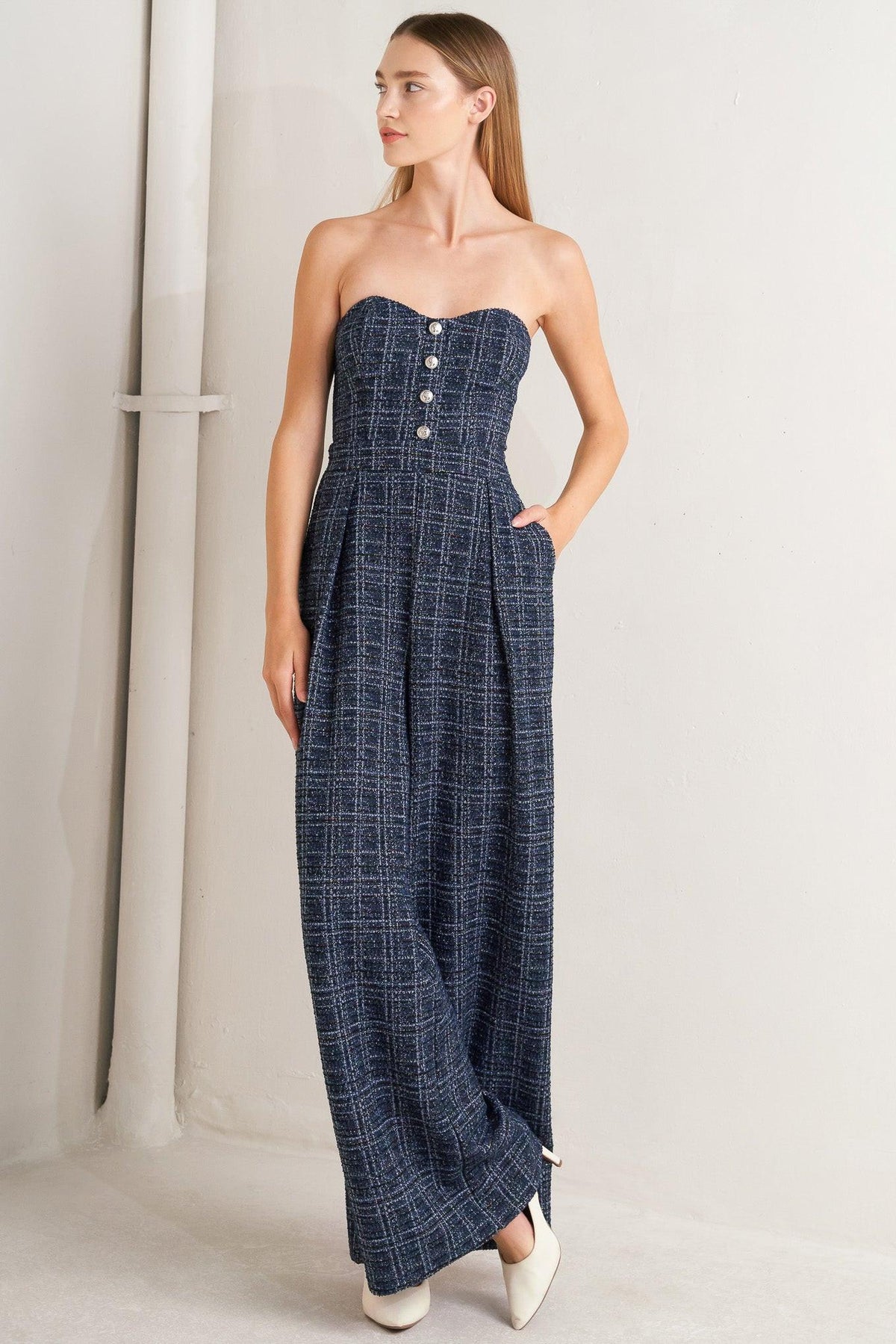 Flying Tomato NAVY MULTI JUMPSUIT