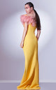 Gaby Charbachi G1301 Yellow One-Shoulder Ruffled Gown by MNM Couture