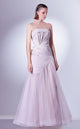 Gaby Charbachi G1343 Blush One-Shoulder Pleated Gown by MNM Couture