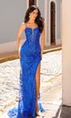 G1363 – Vestido de fiesta largo con escote en V y bordado de lentejuelas