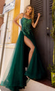 Shimmering Bodice A-Line Prom Gown – Style G1405