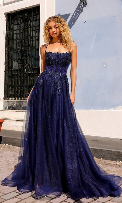 Nox Anabel G1405 Shimmering Bodice A-Line Prom Gown