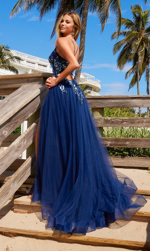 Nox Anabel G1649 Lace-Up Long A-Line Prom Dress