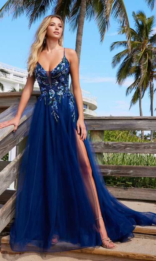 Nox Anabel G1649 Lace-Up Long A-Line Prom Dress