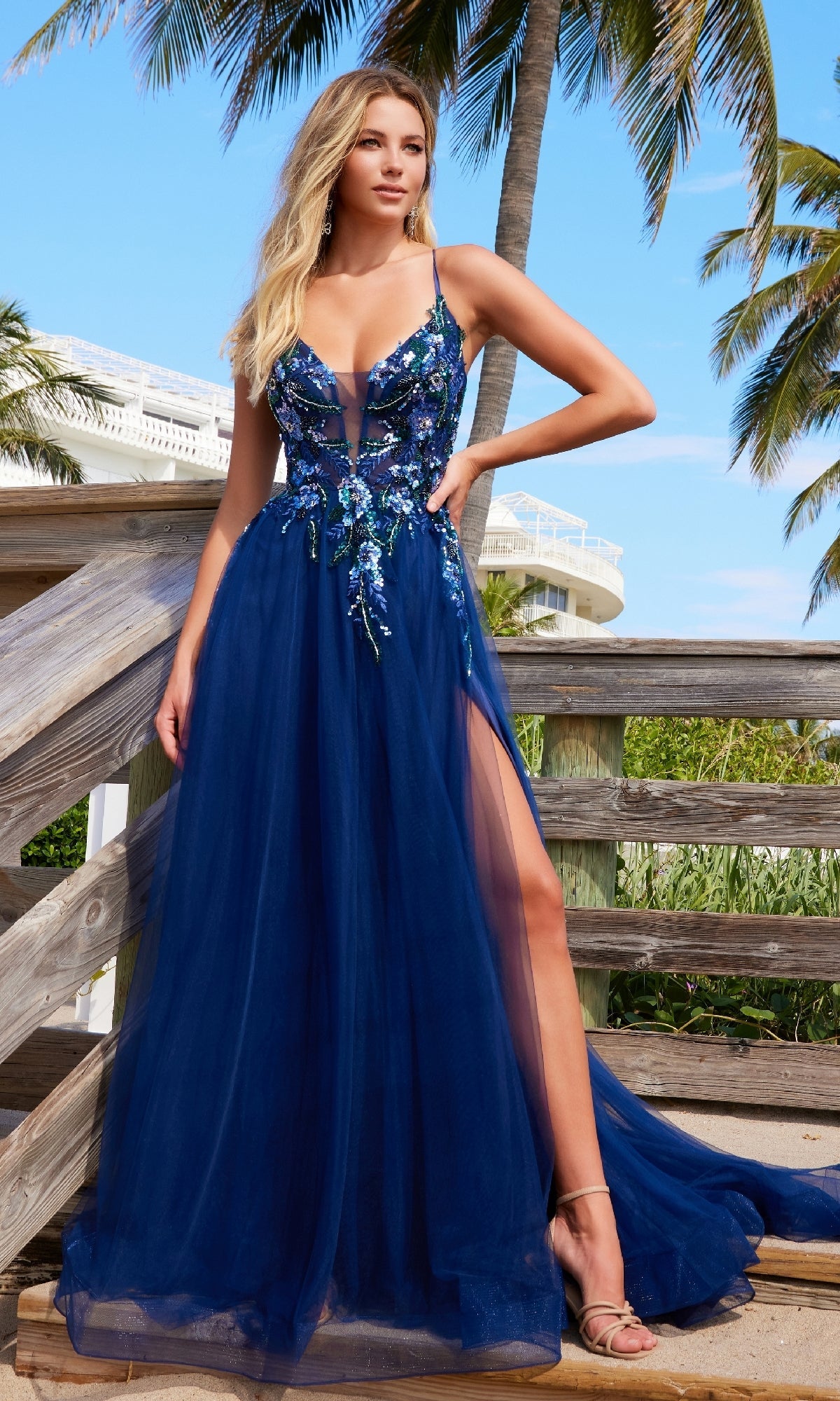 Nox Anabel G1649 Lace-Up Long A-Line Prom Dress
