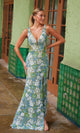 Vestido de fiesta largo con lentejuelas y estampado floral Nox Anabel G1651