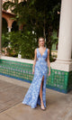 Vestido de fiesta largo con lentejuelas y estampado floral Nox Anabel G1651