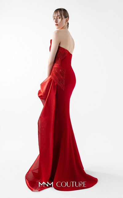 Gaby Charbachi G2006 Red Off-Shoulder Couture Evening Gown by MNM Couture