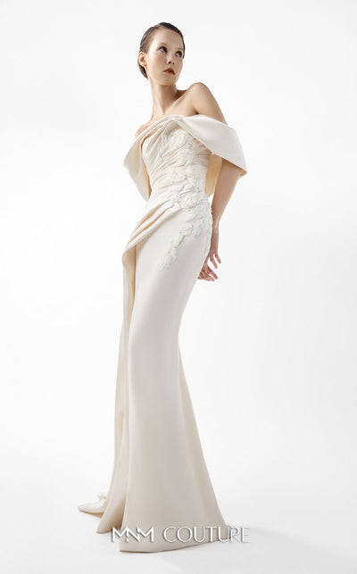Gaby Charbachi G2007 Ice Blue Off-Shoulder Gown by MNM Couture