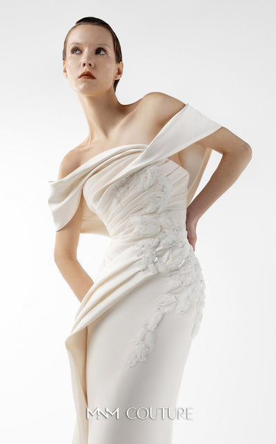 Gaby Charbachi G2007 Ice Blue Off-Shoulder Gown by MNM Couture