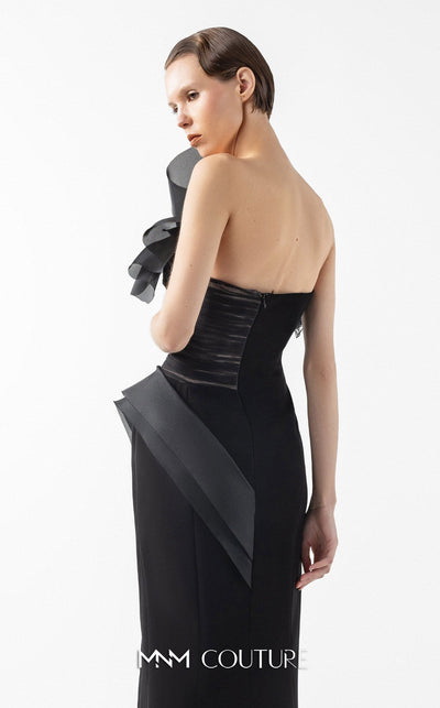 Gaby Charbachi G2010 Off-Shoulder Open Back Slit Gown by MNM Couture