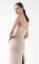 Gaby Charbachi G2011 Gold Off-Shoulder Gown with High Slit by MNM Couture
