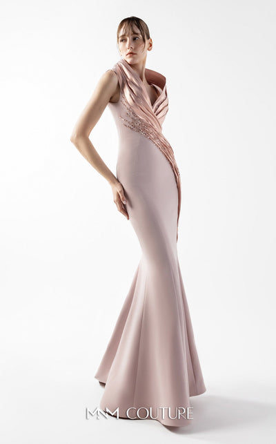 Gaby Charbachi G2012 Powder Halter Open Back Couture Gown by MNM Couture