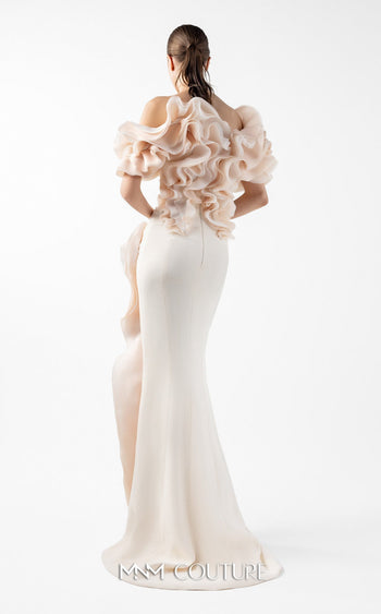 Gaby Charbachi G2013 Blue Off-Shoulder Couture Evening Gown by MNM Couture