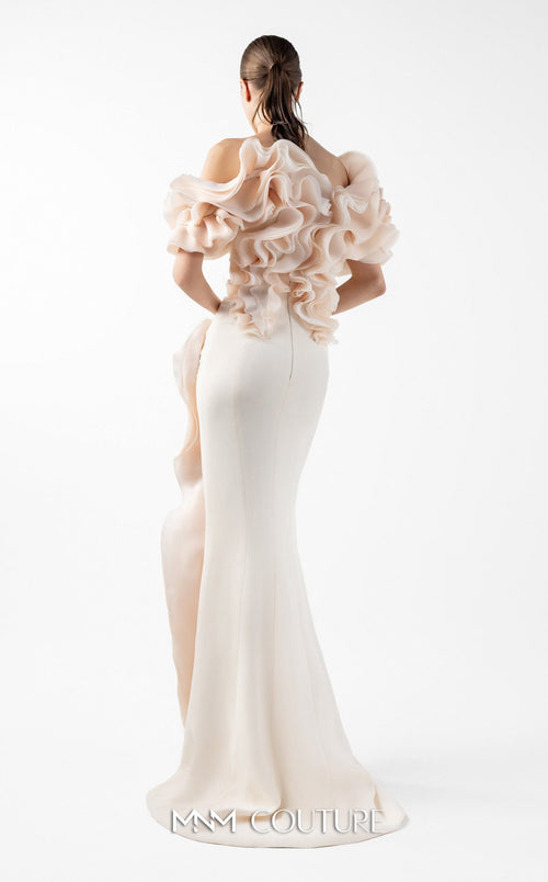 Gaby Charbachi G2013 Blue Off-Shoulder Couture Evening Gown by MNM Couture