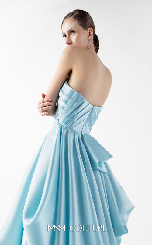 Gaby Charbachi G2014 Blue Lace Peplum Couture Evening Gown