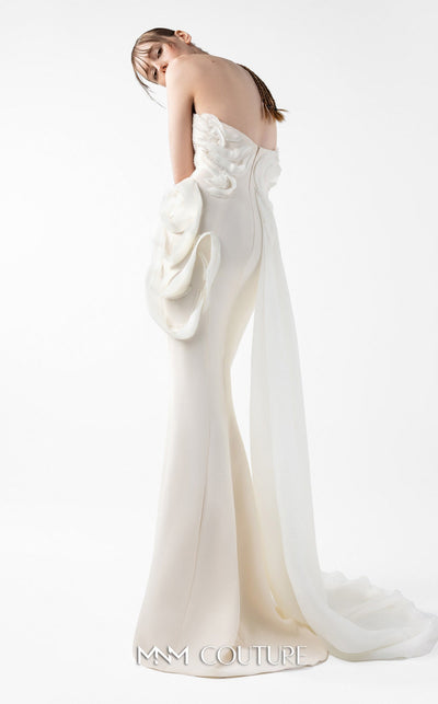 Gaby Charbachi G2015 Strapless Pearl Lace Mermaid Gown in Cream by MNM Couture