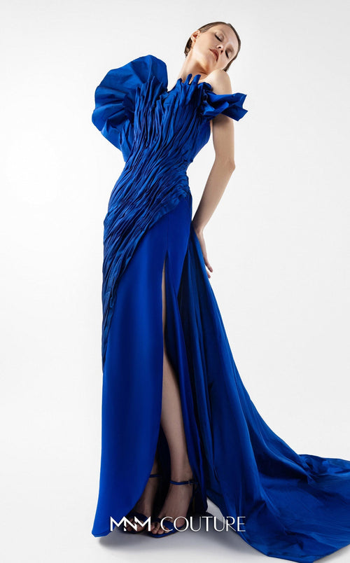 Gaby Charbachi G2019 Royal Blue Couture Strapless Gown by MNM Couture