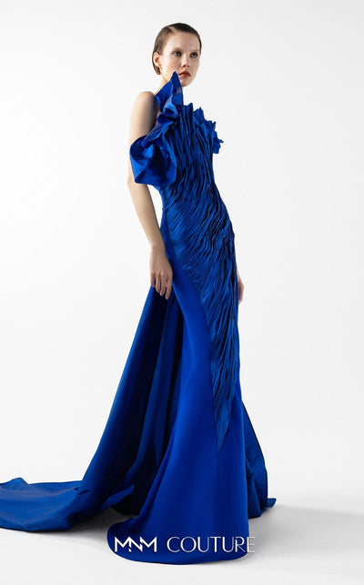 Gaby Charbachi G2019 Royal Blue Couture Strapless Gown by MNM Couture