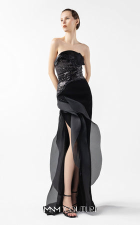 Gaby Charbachy G2021 Black Off-Shoulder Couture Gown
