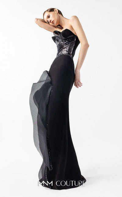 Gaby Charbachy G2021 Black Off-Shoulder Couture Gown by MNM Couture