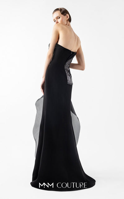 Gaby Charbachy G2021 Black Off-Shoulder Couture Gown by MNM Couture