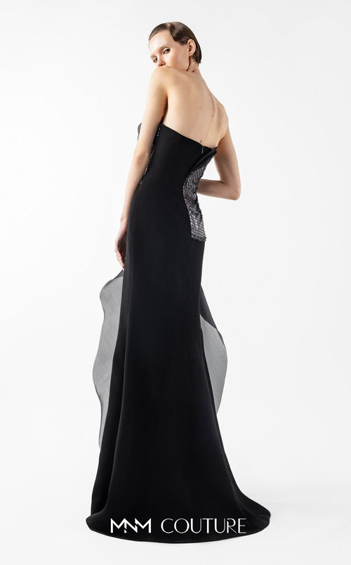 Gaby Charbachy G2021 Black Off-Shoulder Couture Gown by MNM Couture