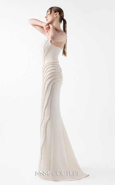 MNM Couture Gaby Charbachi G2032 Emerald Green Off-Shoulder Gown