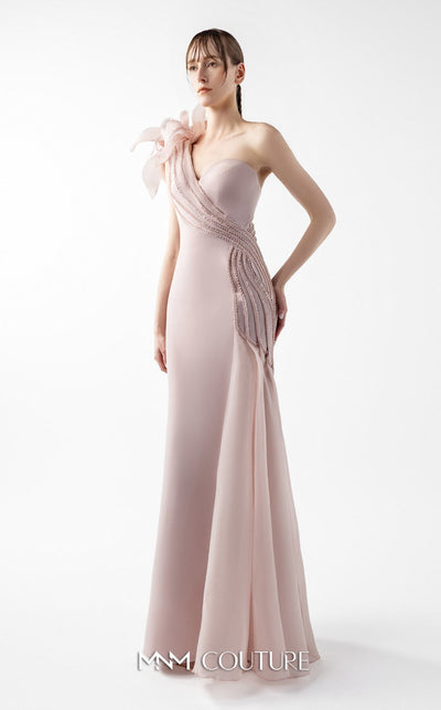 Gaby Charbachi G2026 One-Shoulder Open Back Couture Gown in Pink