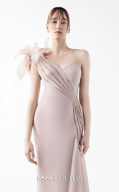 Gaby Charbachi G2026 One-Shoulder Open Back Couture Gown in Pink