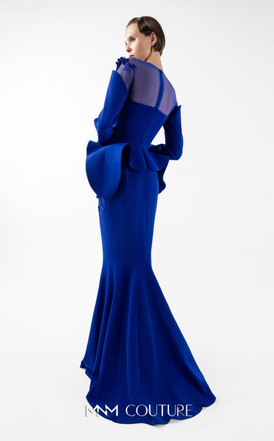 Gaby Charbachi G2029 Royal Blue Embroidered Mermaid Gown by MNM Couture