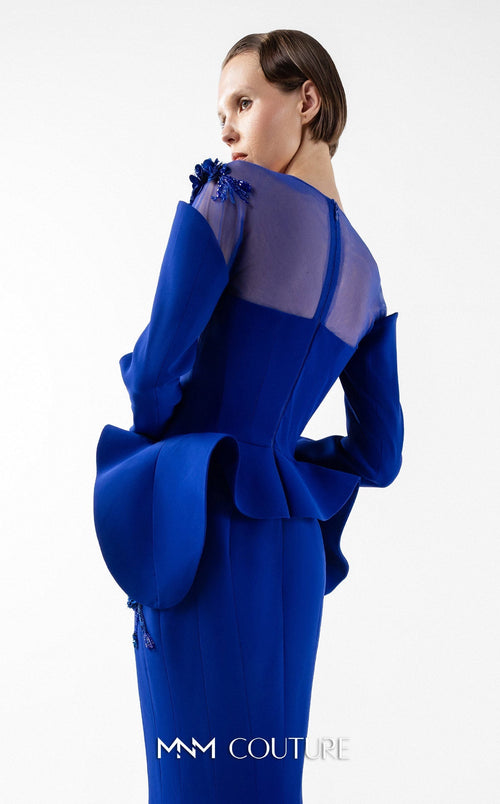 Gaby Charbachi G2029 Royal Blue Embroidered Mermaid Gown by MNM Couture