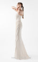 Gaby Charbachi G2032 Cream Mermaid Gown with Lace & Angular Neckline