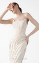 Gaby Charbachi G2032 Cream Mermaid Gown with Lace & Angular Neckline