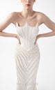 Gaby Charbachi G2032 Cream Mermaid Gown with Lace & Angular Neckline