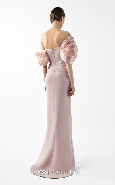 Gaby Charbachi Off-Shoulder Open Back High Slit Couture Gown by MNM Couture