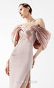 Gaby Charbachi Off-Shoulder Open Back High Slit Couture Gown by MNM Couture